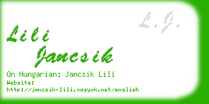 lili jancsik business card